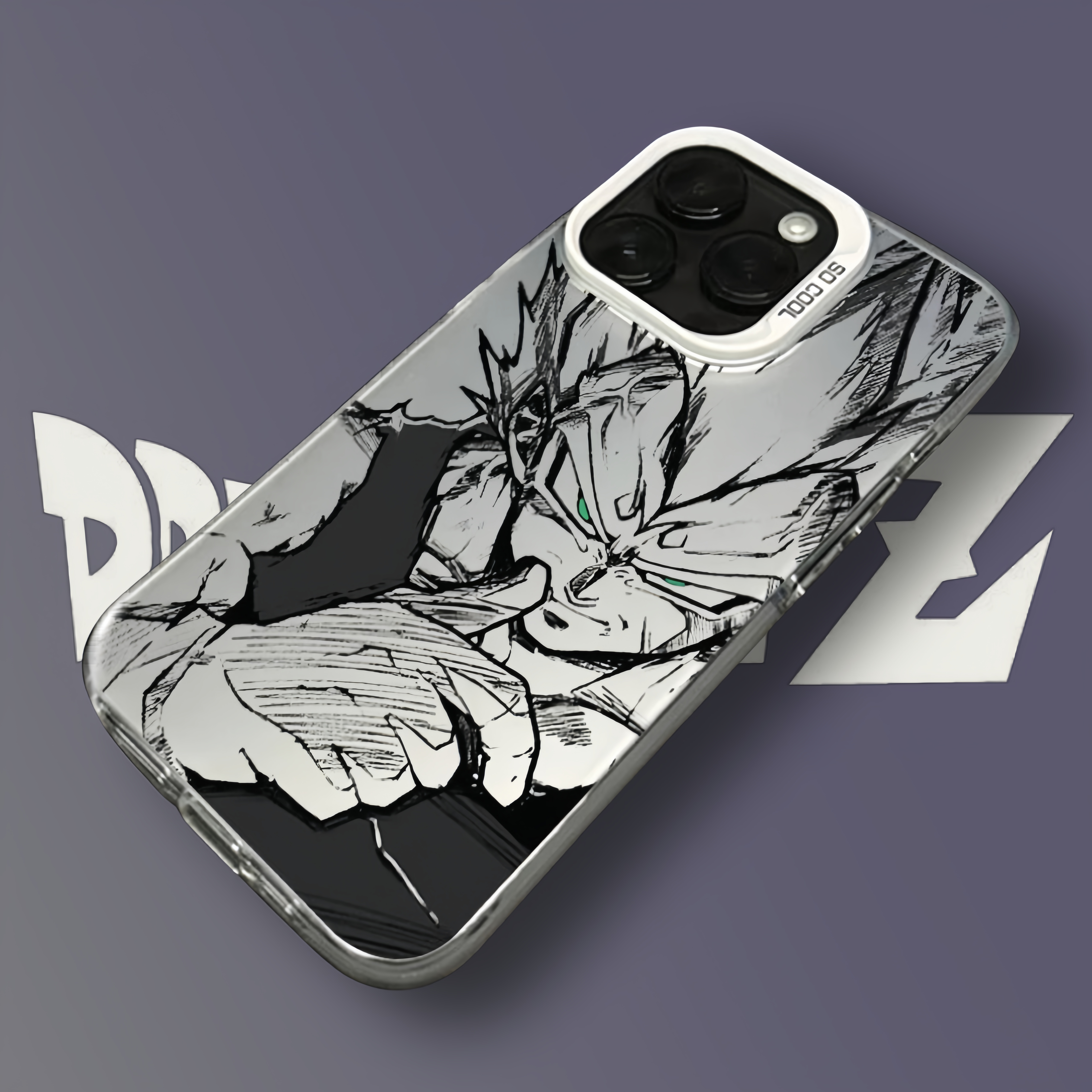Dragon Ball Apple iPhone 15 14 Pro Max Plus Colorful Silver Cover Phone Case