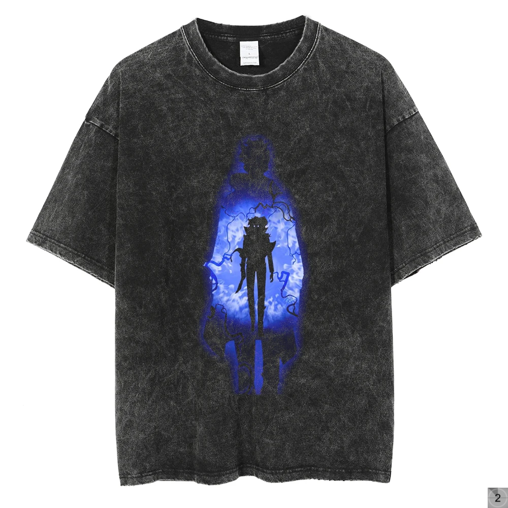 Solo Leveling Vintage Streetwear Graphic Print Tops Harajuku Loose Short Sleeve Tees