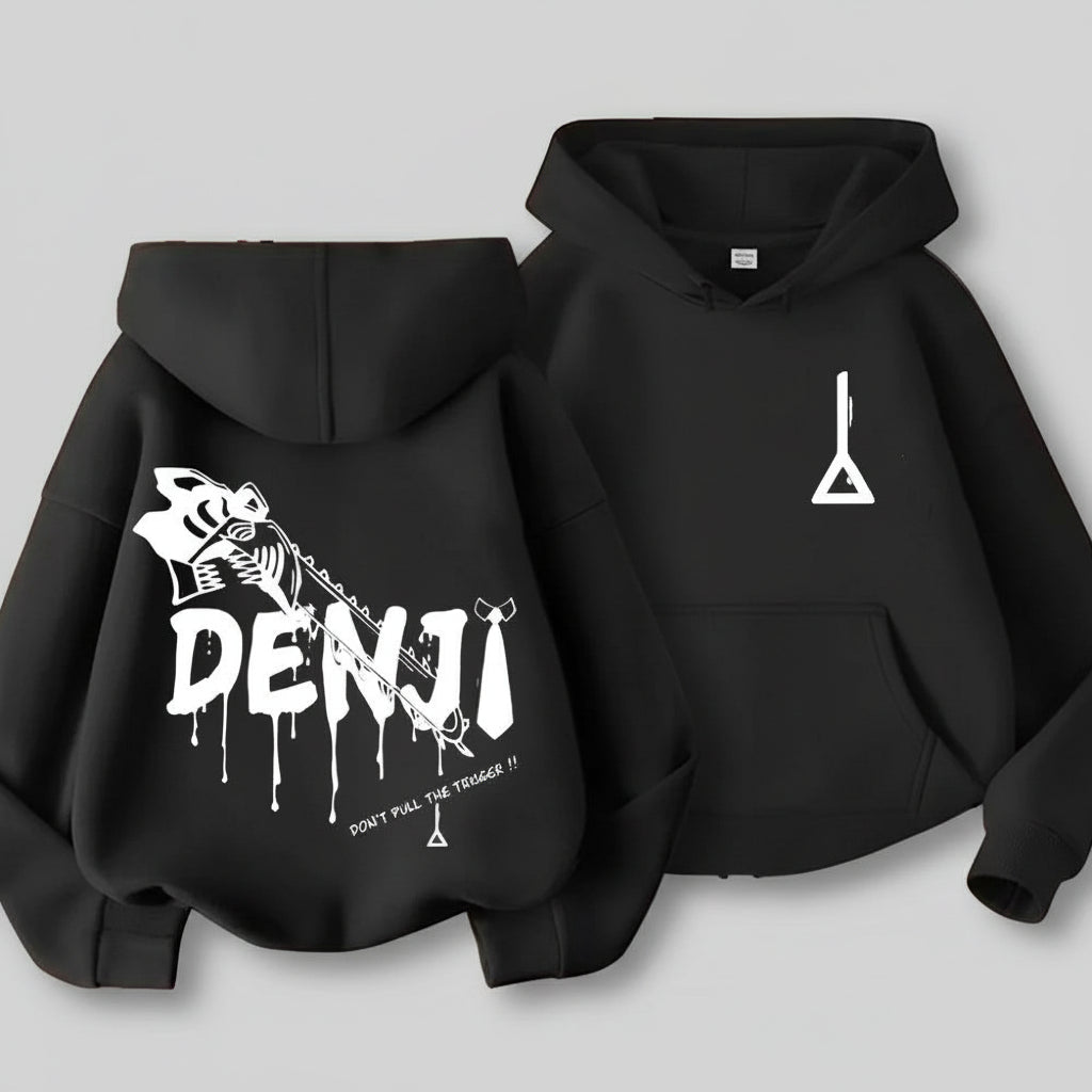 Oversized Chainsaw Man Washed Zip-Up Retro Graphic Jacket