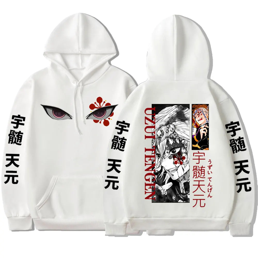 Uzui Tengen Eyes Graphic Harajuku Long Sleeves Fleece Oversized Streetwear Hoodie