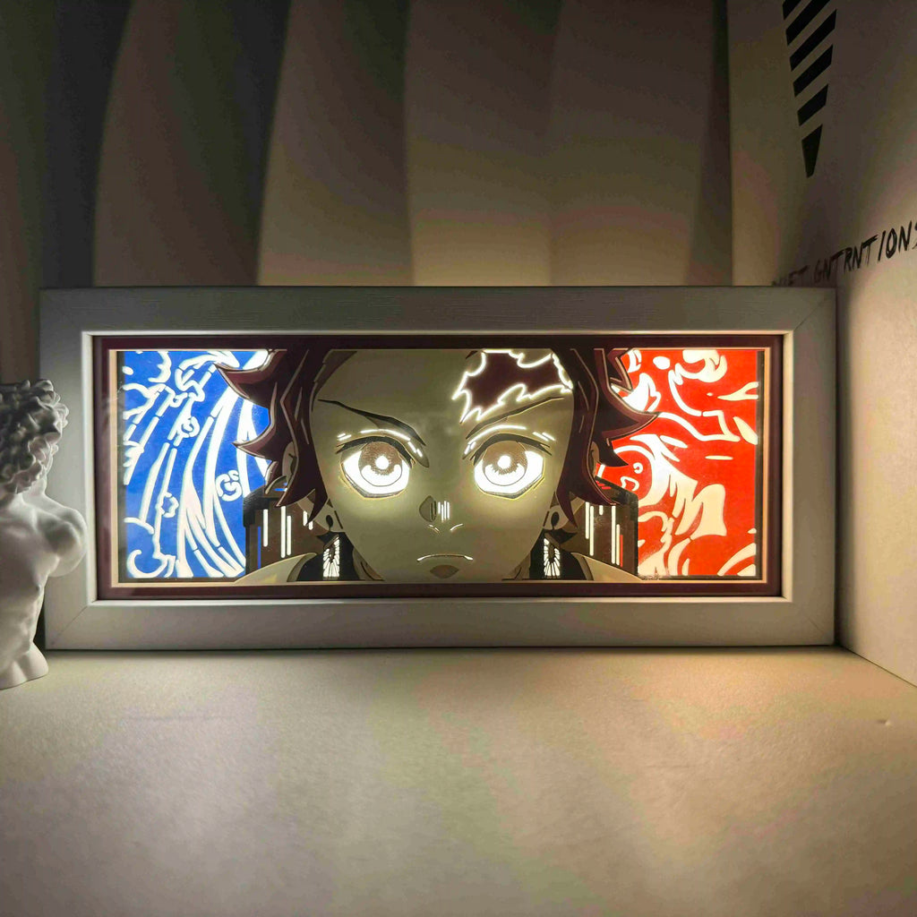 Demon Slayer paper-cut colorful light box room bedroom night light remote control