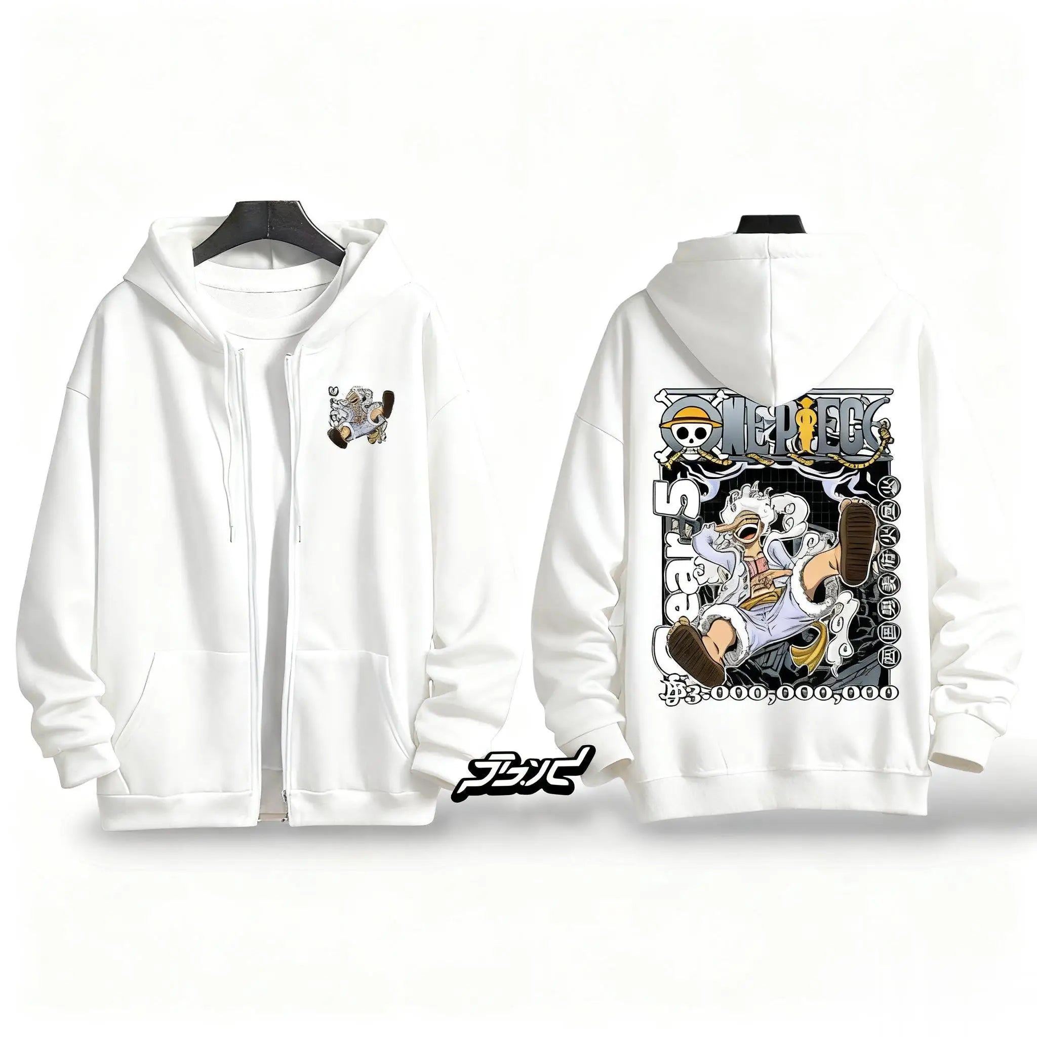 One Piece Gear 5 Luffy Zip-Up Streetwear Graphic Jacket