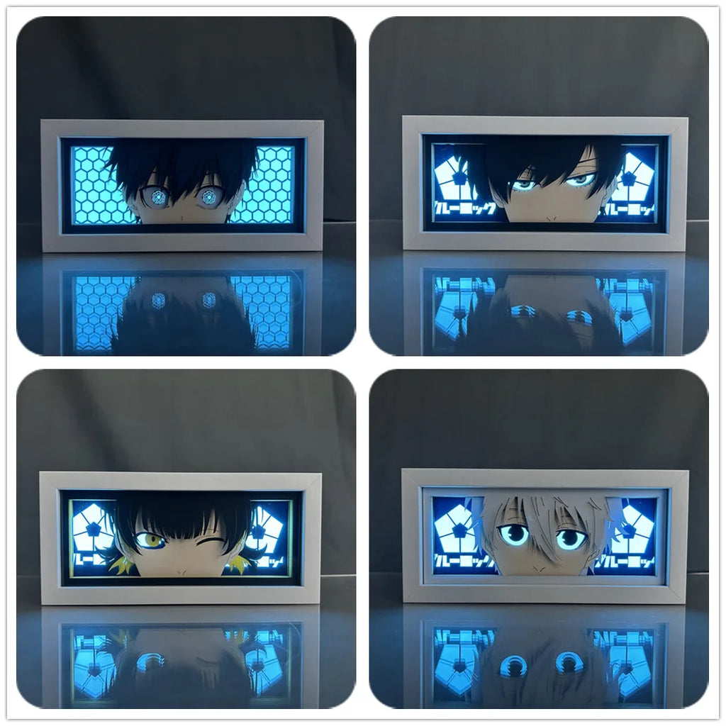 Blue Lock Light Box for Bedroom Table Decor