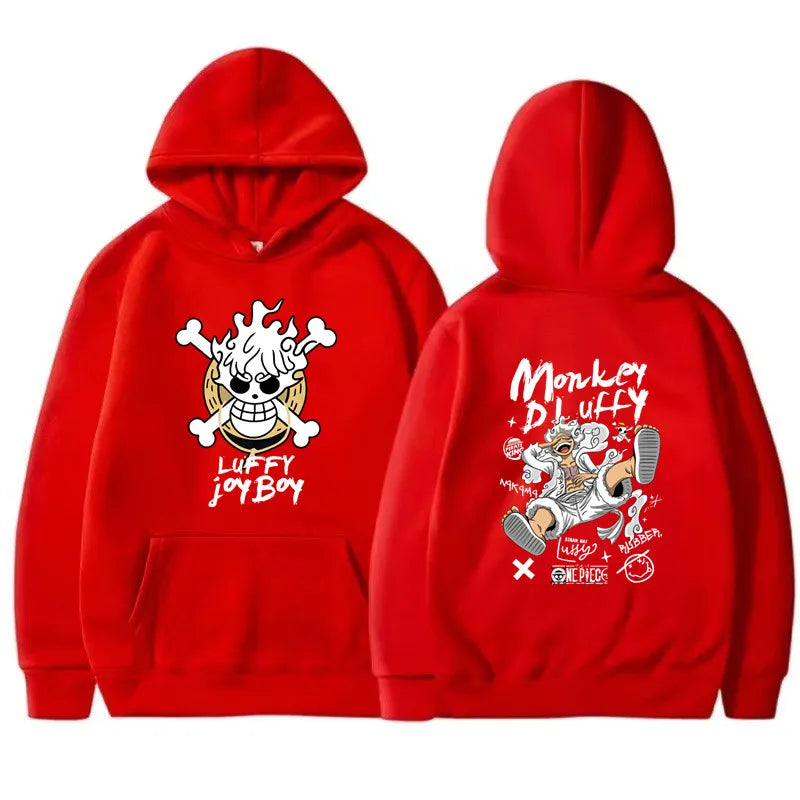 One Piece Gear 5 Luffy Hoodie Long Sleeves Joy Boy Funny Graphic Streetwear