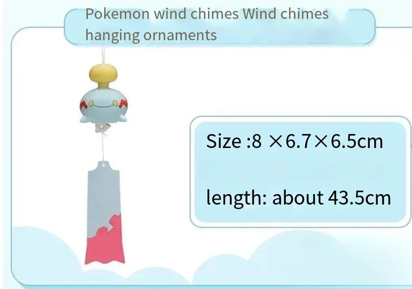 Pokémon Chimecho Glass Furin Wind Chime Bell - Handmade Outdoor Home Decor