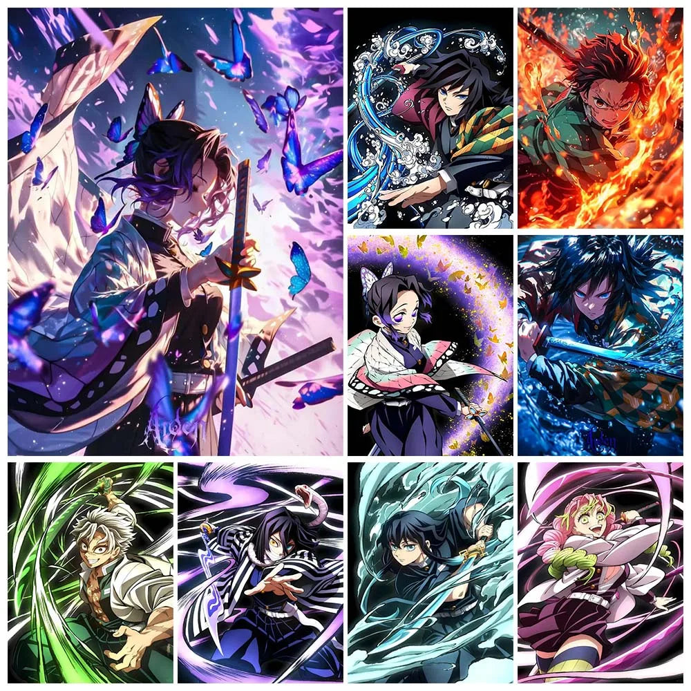 Demon Slayer 5D DIY Diamond Painting  Mosaic Art Home Decoration Poster