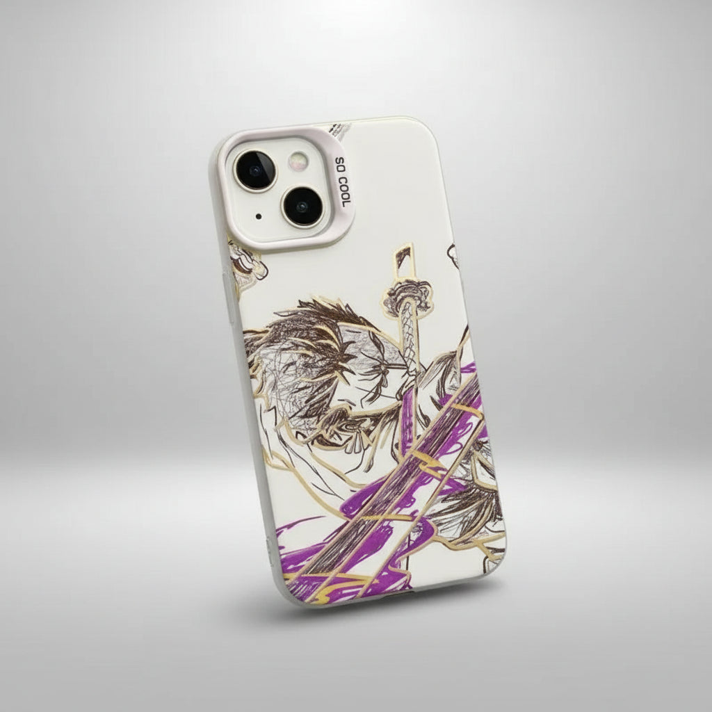 Roronoa Zoro 3D Demon Knife Phone Case - One Piece Anime Back Cover for iPhone Pro Max/Mini