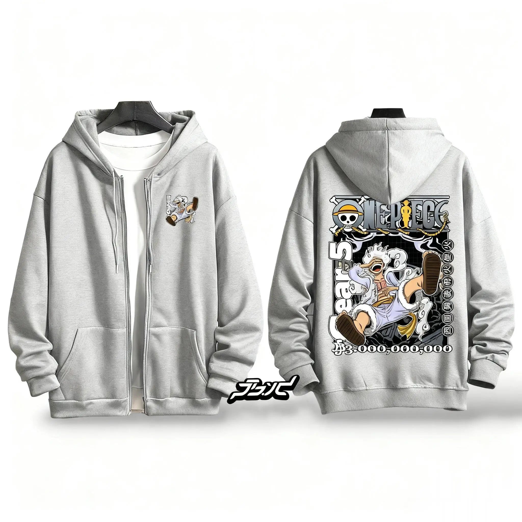 One Piece Gear 5 Luffy Zip-Up Streetwear Graphic Jacket