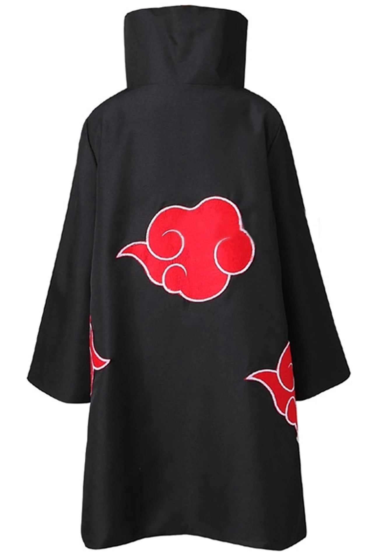 Akatsuki Cloak Cosplay Set: Uchiha Itachi Long Black Robe with Red Clouds