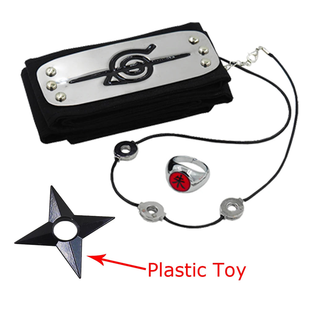 Akatsuki Cloak Cosplay Set: Uchiha Itachi Long Black Robe with Red Clouds