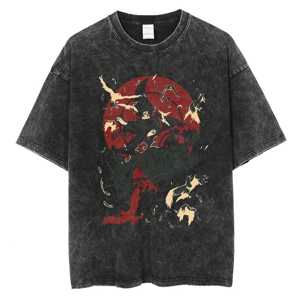 Uchiha Itachi Streetwear Short Sleeve Cotton Vintage T-shirt