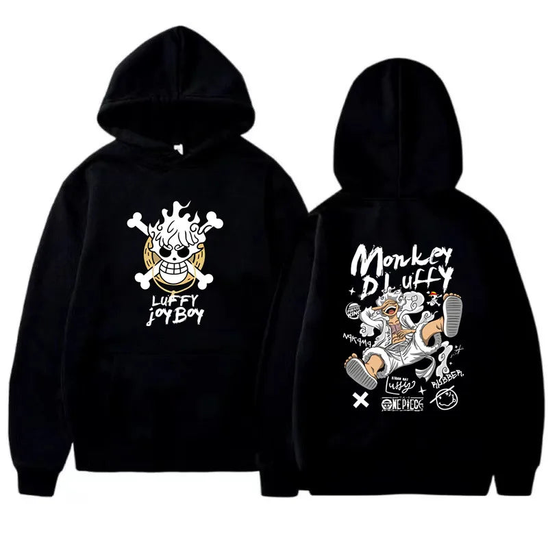 One Piece Gear 5 Luffy Hoodie Long Sleeves Joy Boy Funny Graphic Streetwear