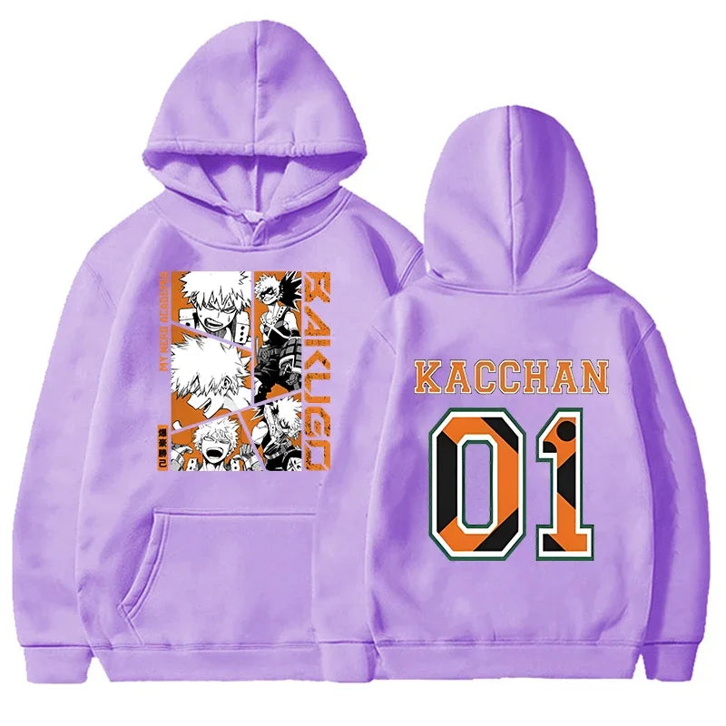 Bakugou Katsuki Pullover Hooded Long Sleeve Hoodie