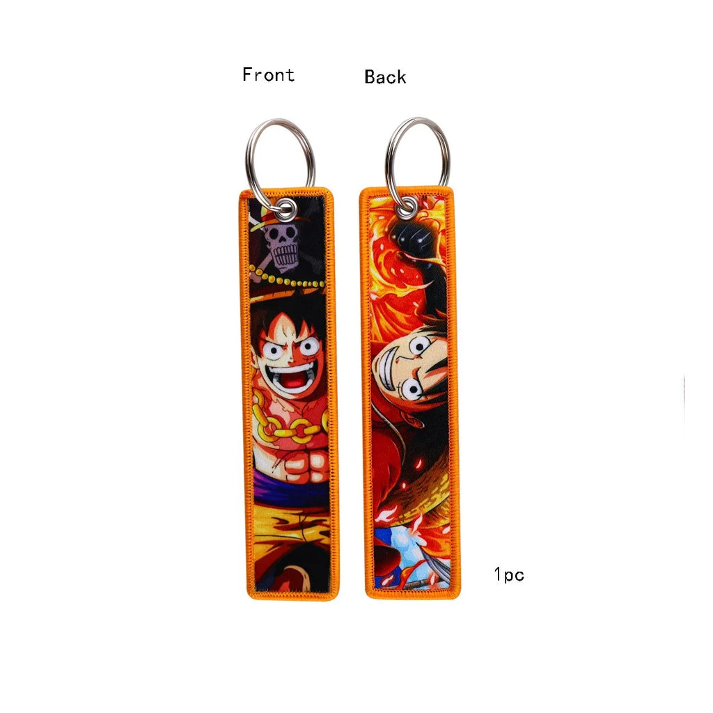 One Piece Label Keychain Fabric Woven Label Key Ring