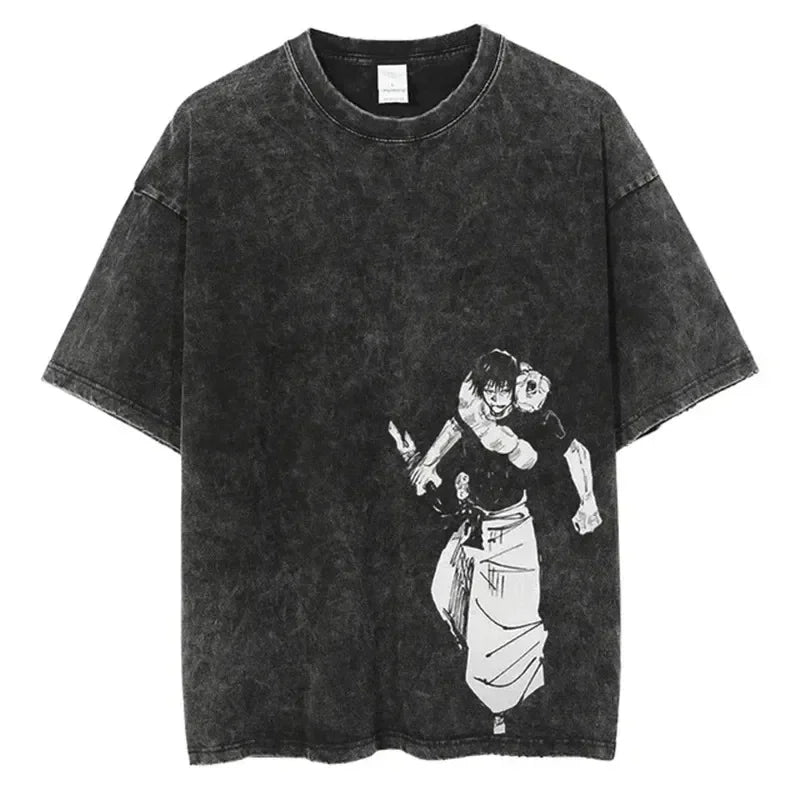 Toji Fushiguro Streetwear Summer Short Sleeve Vintage T-Shirt