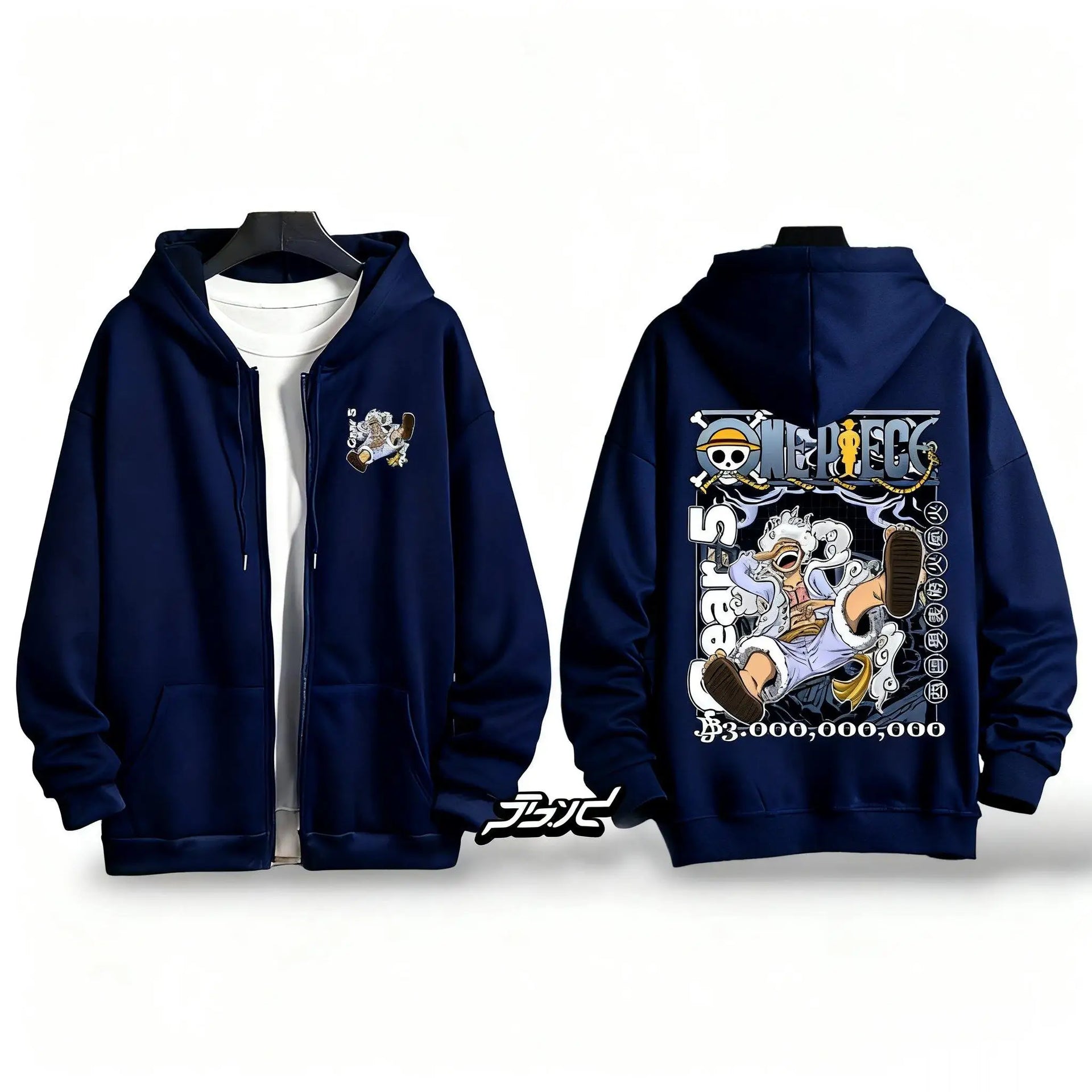 One Piece Gear 5 Luffy Zip-Up Streetwear Graphic Jacket – Otakus Dreamz