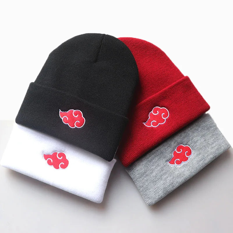 Akatsuki Red Cloud Beanie | Unisex Embroidered Winter Warm Hat