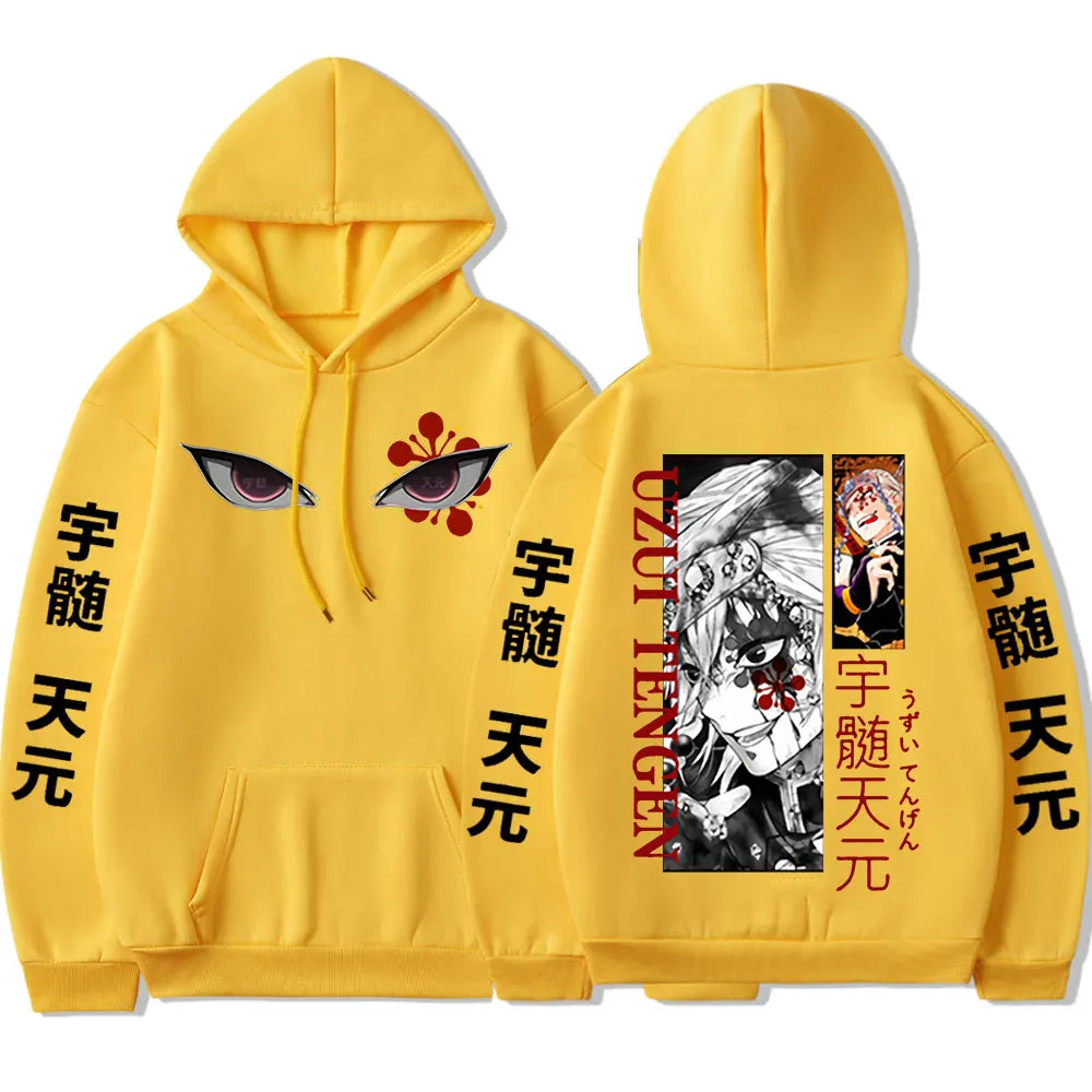 Uzui Tengen Eyes Graphic Harajuku Long Sleeves Fleece Oversized Streetwear Hoodie