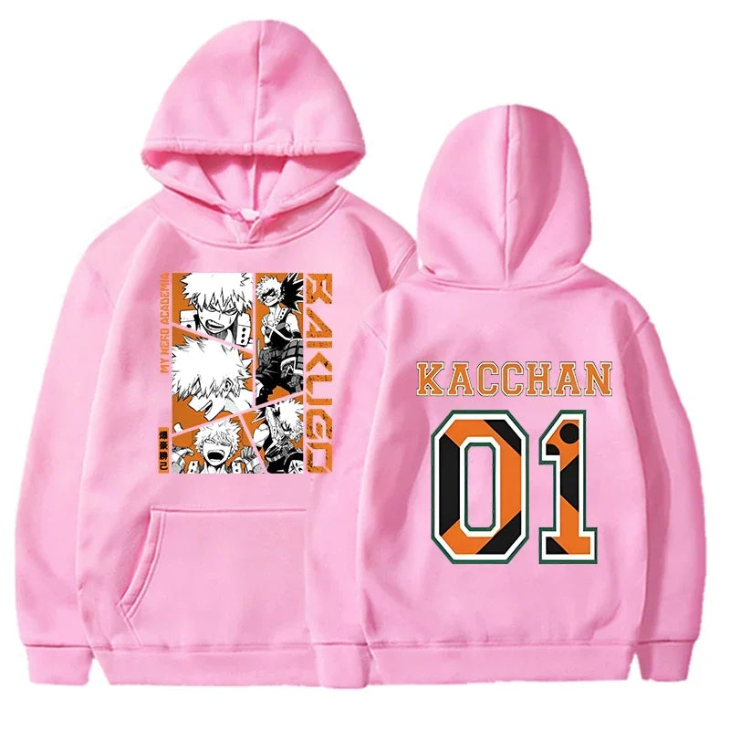Bakugou Katsuki Pullover Hooded Long Sleeve Hoodie