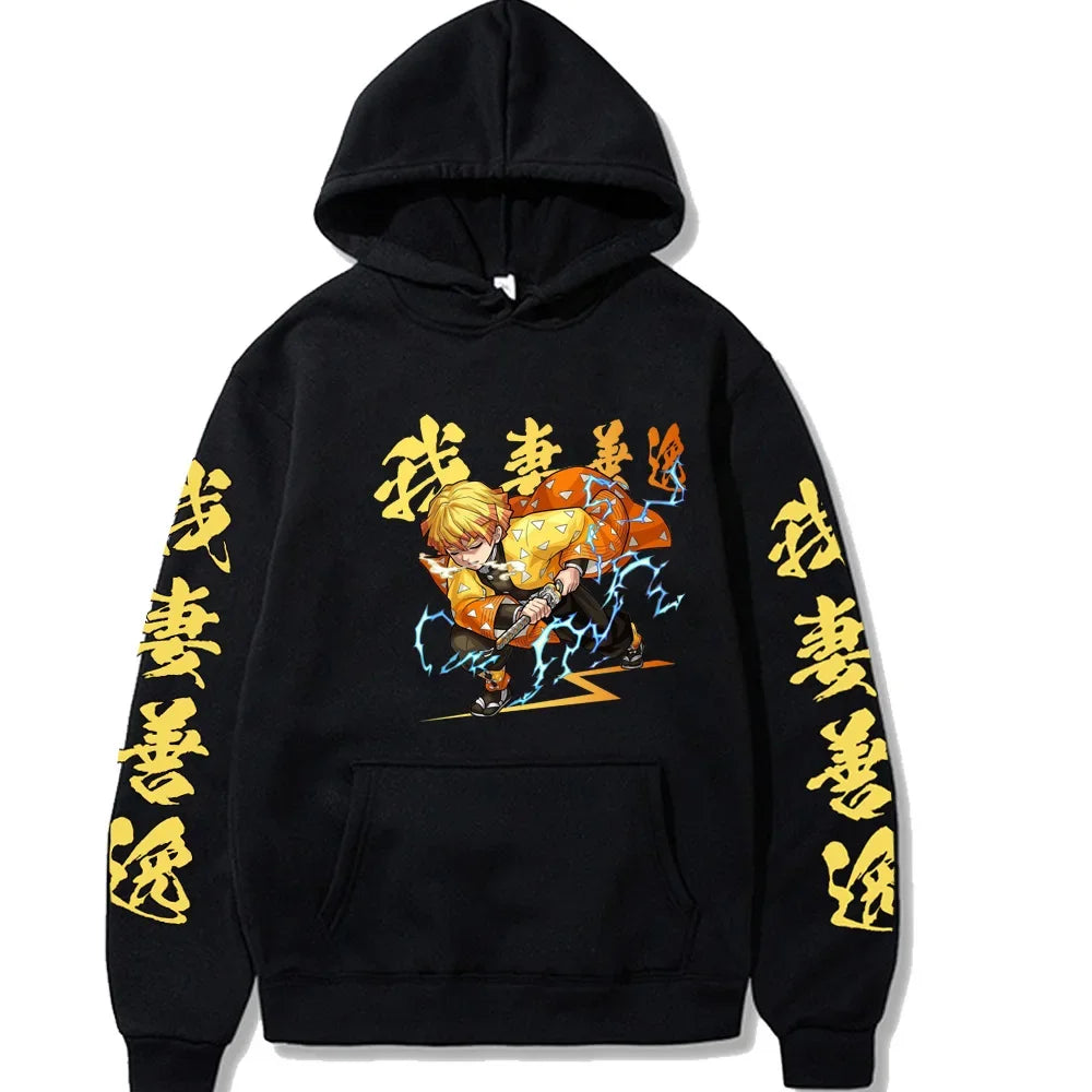 Agatsuma Zenitsu Printed Hooded Streetwear Hoodie