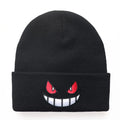 Gengar Embroidered Beanie | Unisex Winter Warm Hat for Casual & Halloween Wear