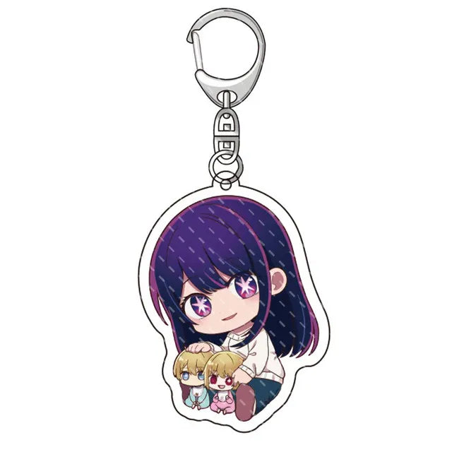 Oshi No Ko Keychain Ai Hoshino Ruby Hoshino Kana Arima Pendant Key Chain
