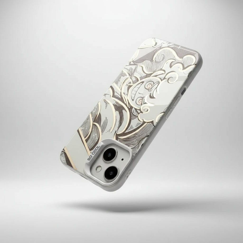 Monkey D. Luffy Gear 5 Nika 3D Phone Case - One Piece Anime Back Cover for iPhone Pro Max/Mini