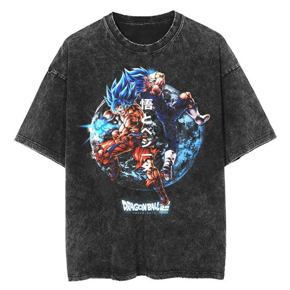 Dragon Ball Print Oversize Streetwear Vintage Tees