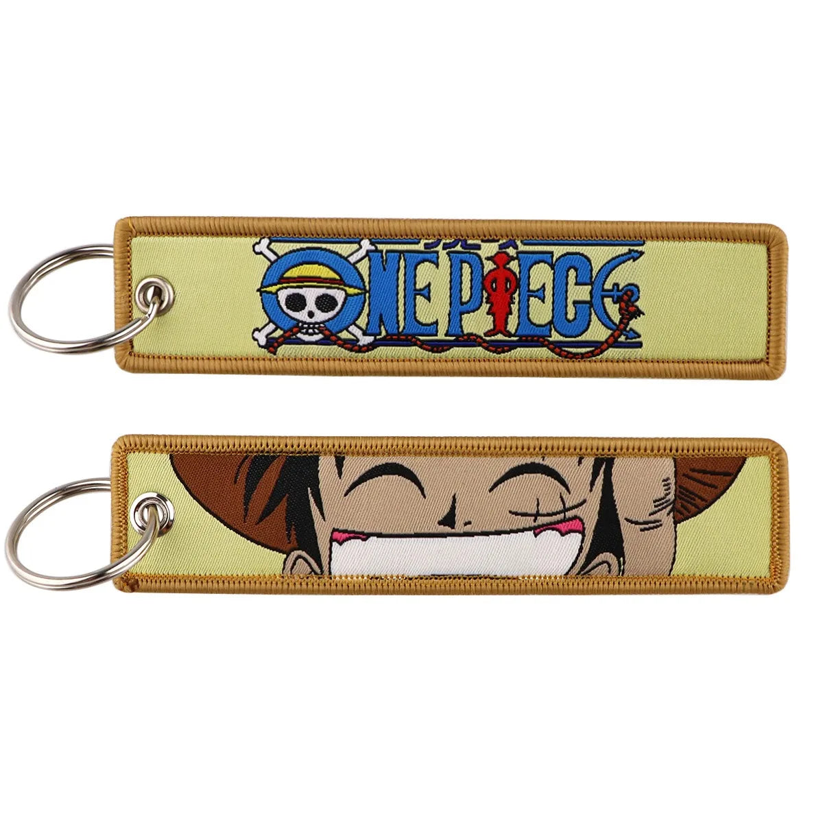 One Piece Label Keychain Fabric Woven Label Key Ring