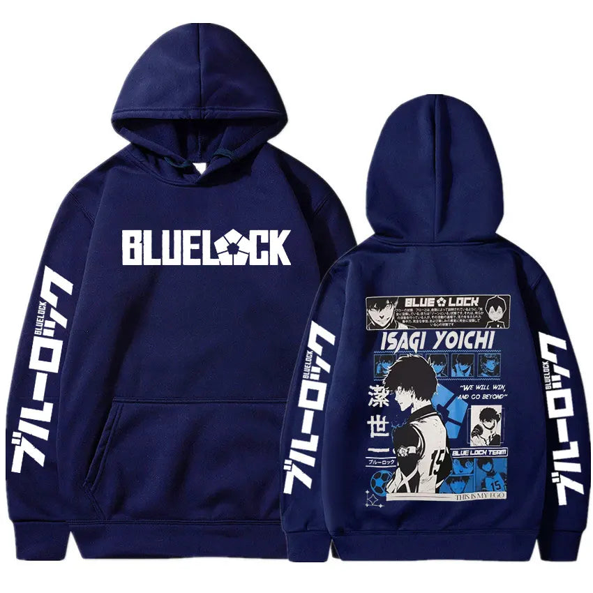 Blue Lock Isagi Yoichi Printed Hooded Men Women Hot Manga Printed Hoodies Oversized Streetwear Sweatshirts
