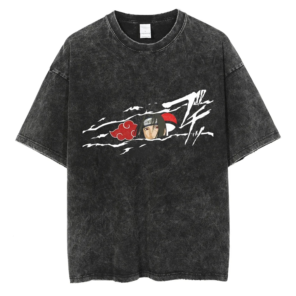 Uchiha Itachi Streetwear Short Sleeve Cotton Vintage T-shirt