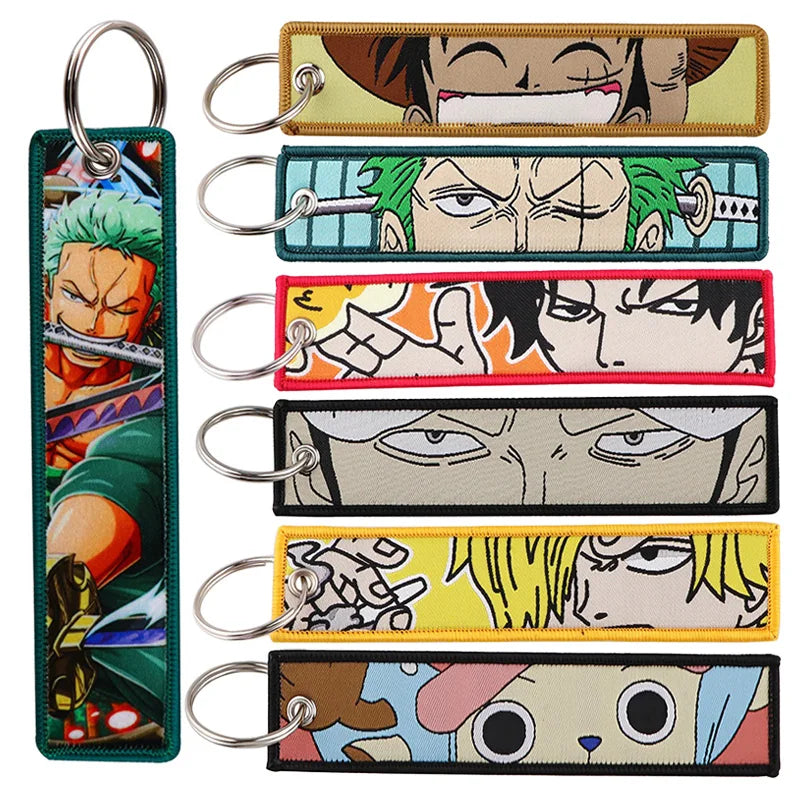One Piece Label Keychain Fabric Woven Label Key Ring