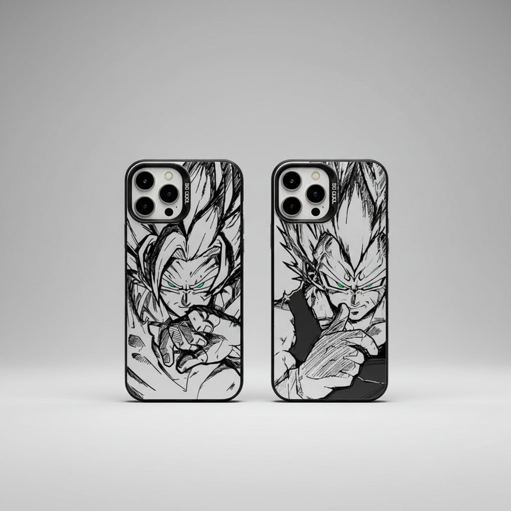 Dragon Ball Apple iPhone 15 14 Pro Max Plus Colorful Silver Cover Phone Case