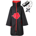 Akatsuki Cloak Cosplay Set: Uchiha Itachi Long Black Robe with Red Clouds