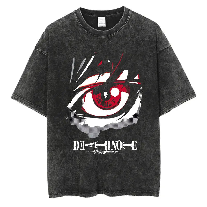 Death Note Anime Oversized Graphic Tee | Vintage Washed
