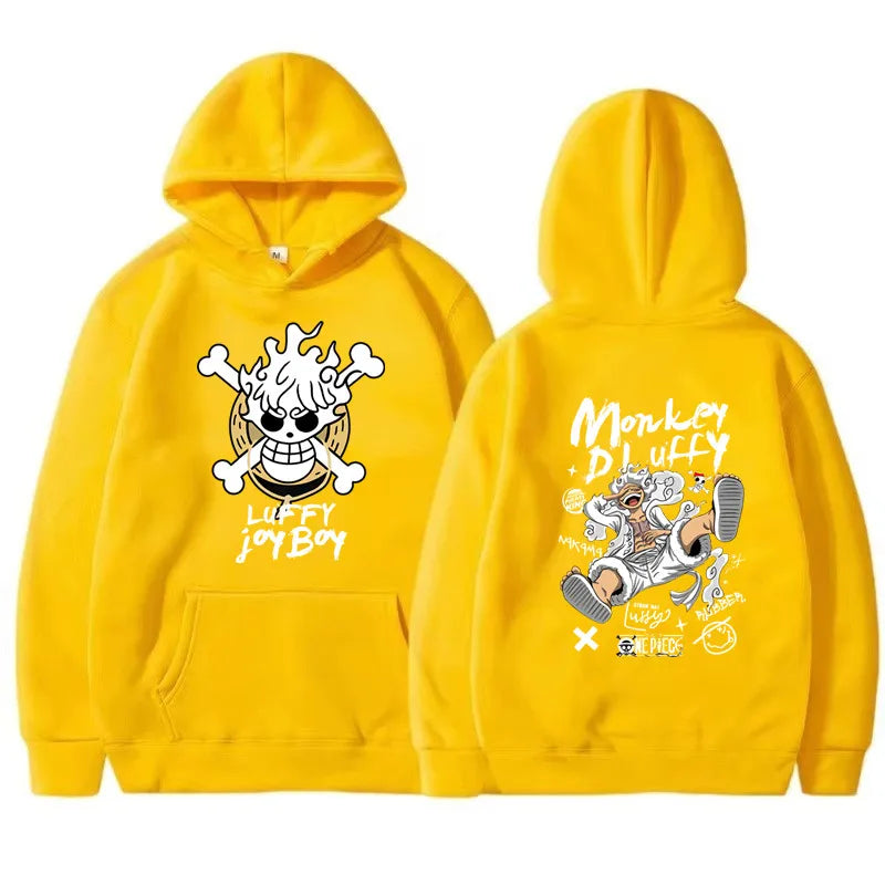 One Piece Gear 5 Luffy Hoodie Long Sleeves Joy Boy Funny Graphic Streetwear
