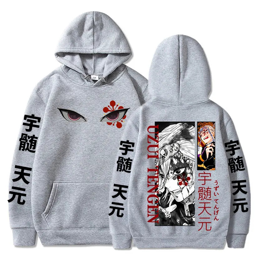 Uzui Tengen Eyes Graphic Harajuku Long Sleeves Fleece Oversized Streetwear Hoodie