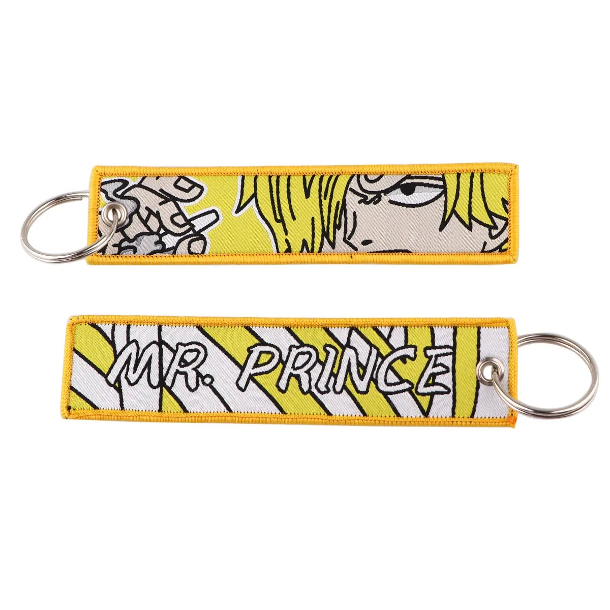 One Piece Label Keychain Fabric Woven Label Key Ring