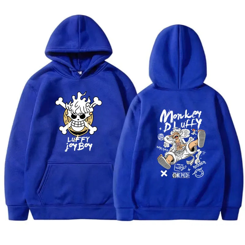 One Piece Gear 5 Luffy Hoodie Long Sleeves Joy Boy Funny Graphic Streetwear
