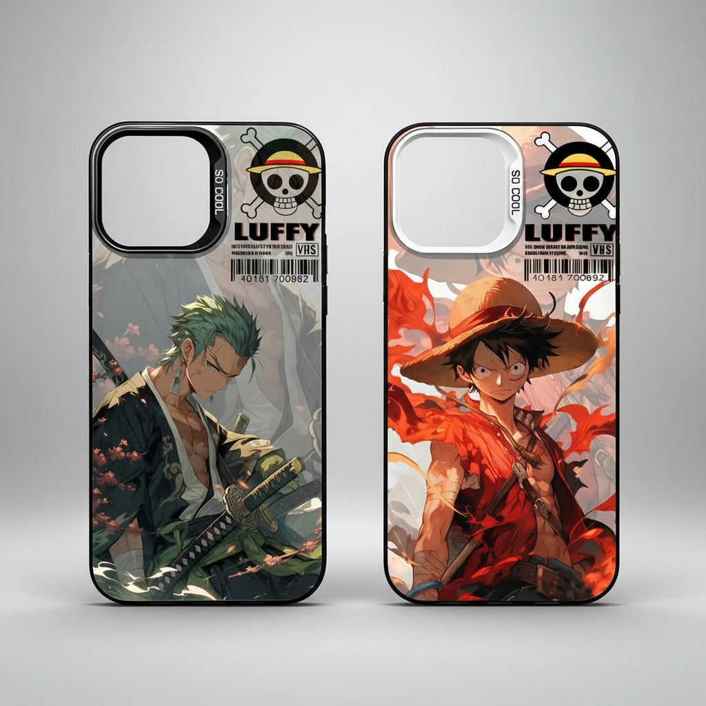 Funda de teléfono One Piece Luffy &amp; Zoro para iPhone 15 14 13 Pro Max, carcasa trasera a prueba de golpes
