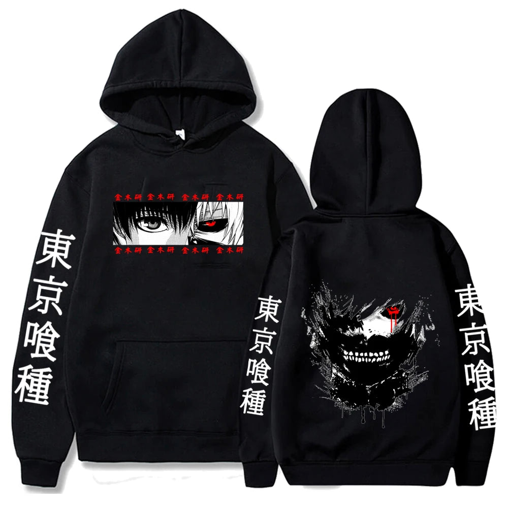 Ken Kaneki Graphical Printed Hip Hop Hoodies Casual Streetwear