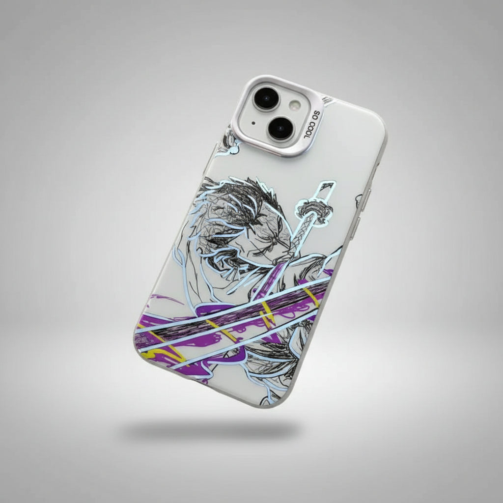 Roronoa Zoro 3D Demon Knife Phone Case - One Piece Anime Back Cover for iPhone Pro Max/Mini