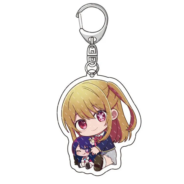 Oshi No Ko Keychain Ai Hoshino Ruby Hoshino Kana Arima Pendant Key Chain