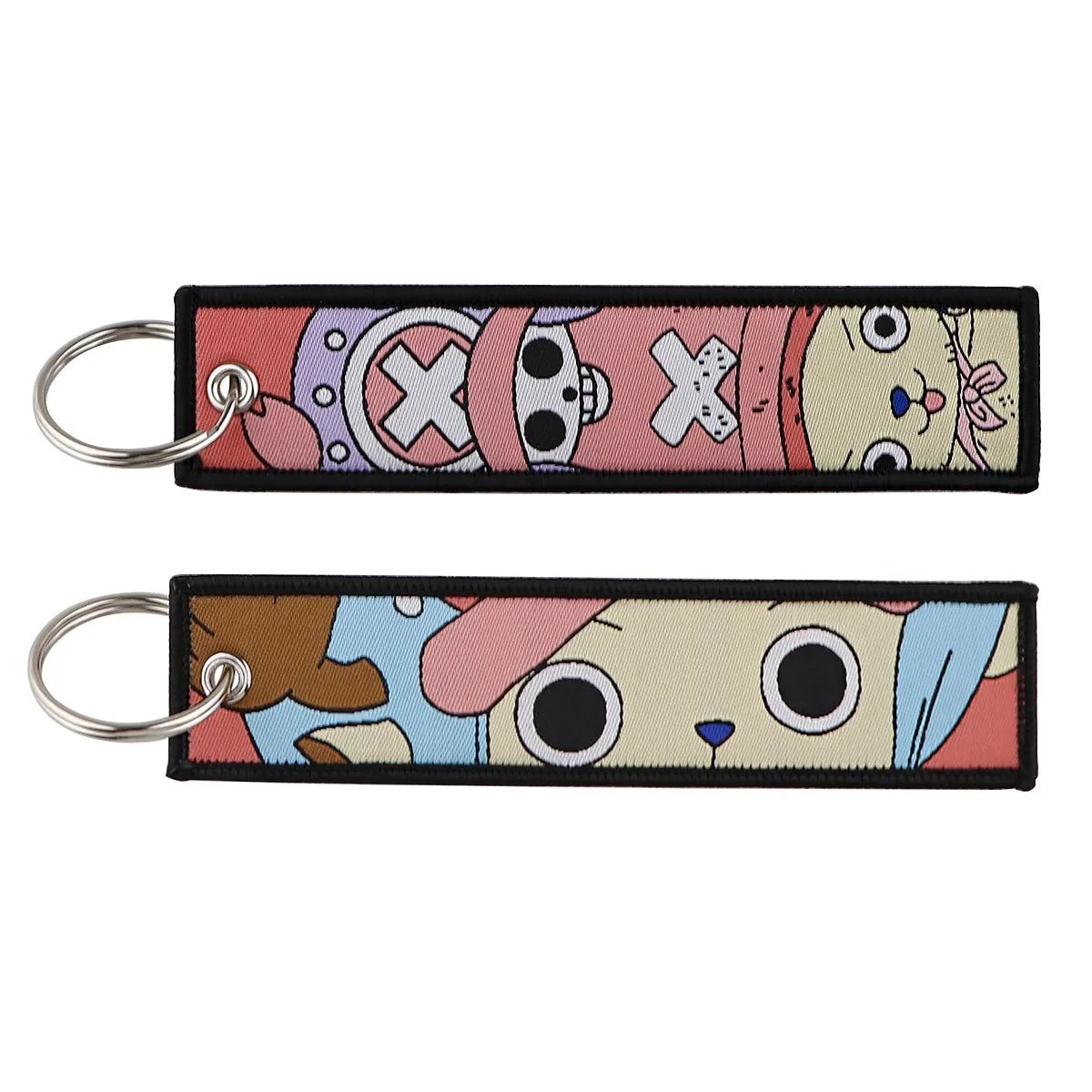 One Piece Label Keychain Fabric Woven Label Key Ring