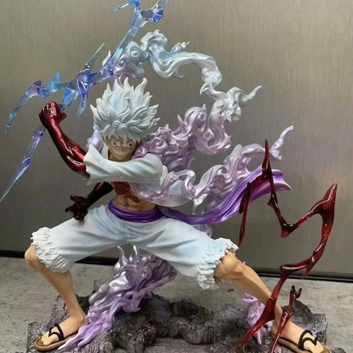 25cm Sun God Gear 5 Nika Luffy Action Figure GK Thunderbolt Monkey D Luffy Model PVC Collectible