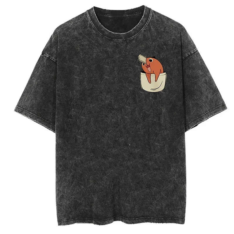 Vintage Washed Chainsaw Man T-Shirt - Streetwear Tee