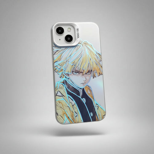 Agatsuma Zenitsu 3D Demon Slayer Phone Case - Thunder Breathing Anime Cover for iPhone Pro Max/Mini