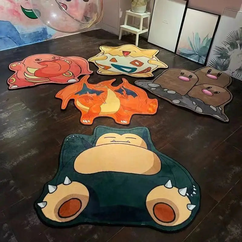 Pokémon Plush Area Rug - Non-Slip Anime Floor Mat for Living Room & Bedroom Decor