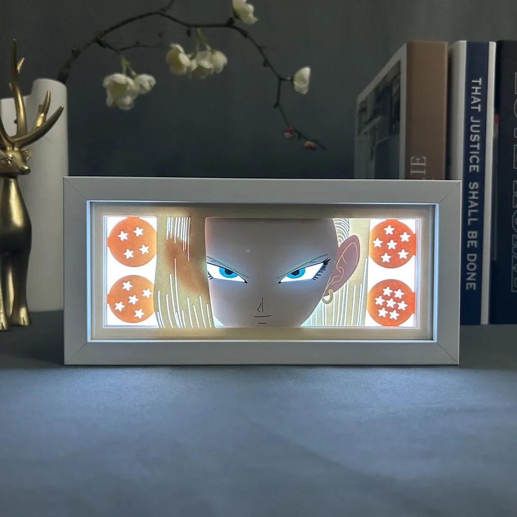 Dragon Ball Lightbox Paper Carving Lamp 3d Paper Cuttings Bedroom Decorative Light  Desktop Night Light