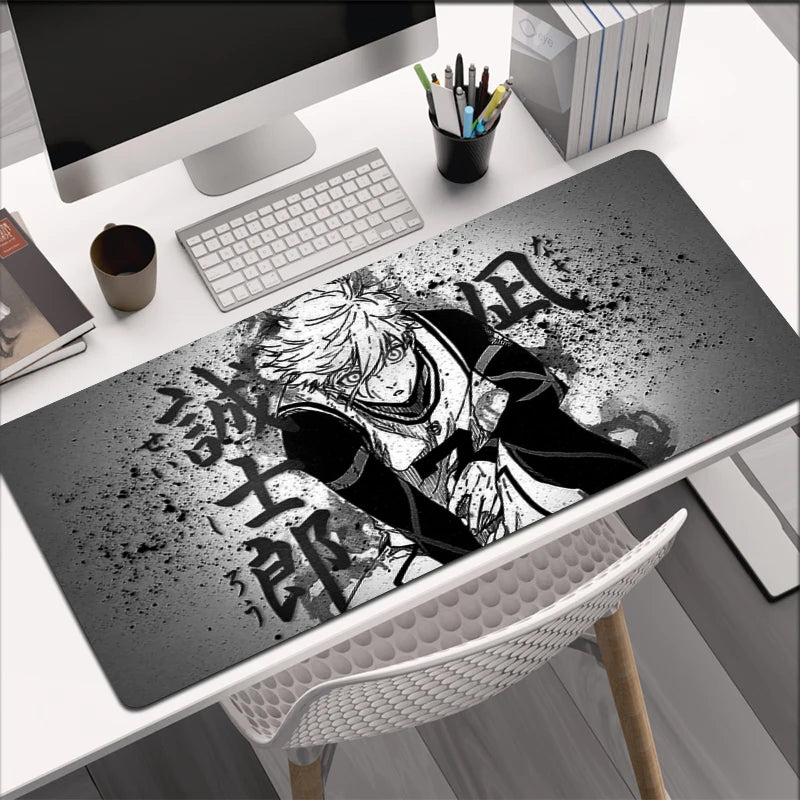 Alfombrilla de ratón con diseño de anime japonés Blue Lock Nagi Seishiro, alfombrilla para teclado de PC Gamer, alfombrilla XXL en blanco y negro, alfombrilla para ratón, alfombrilla para escritorio para juegos de ordenador portátil